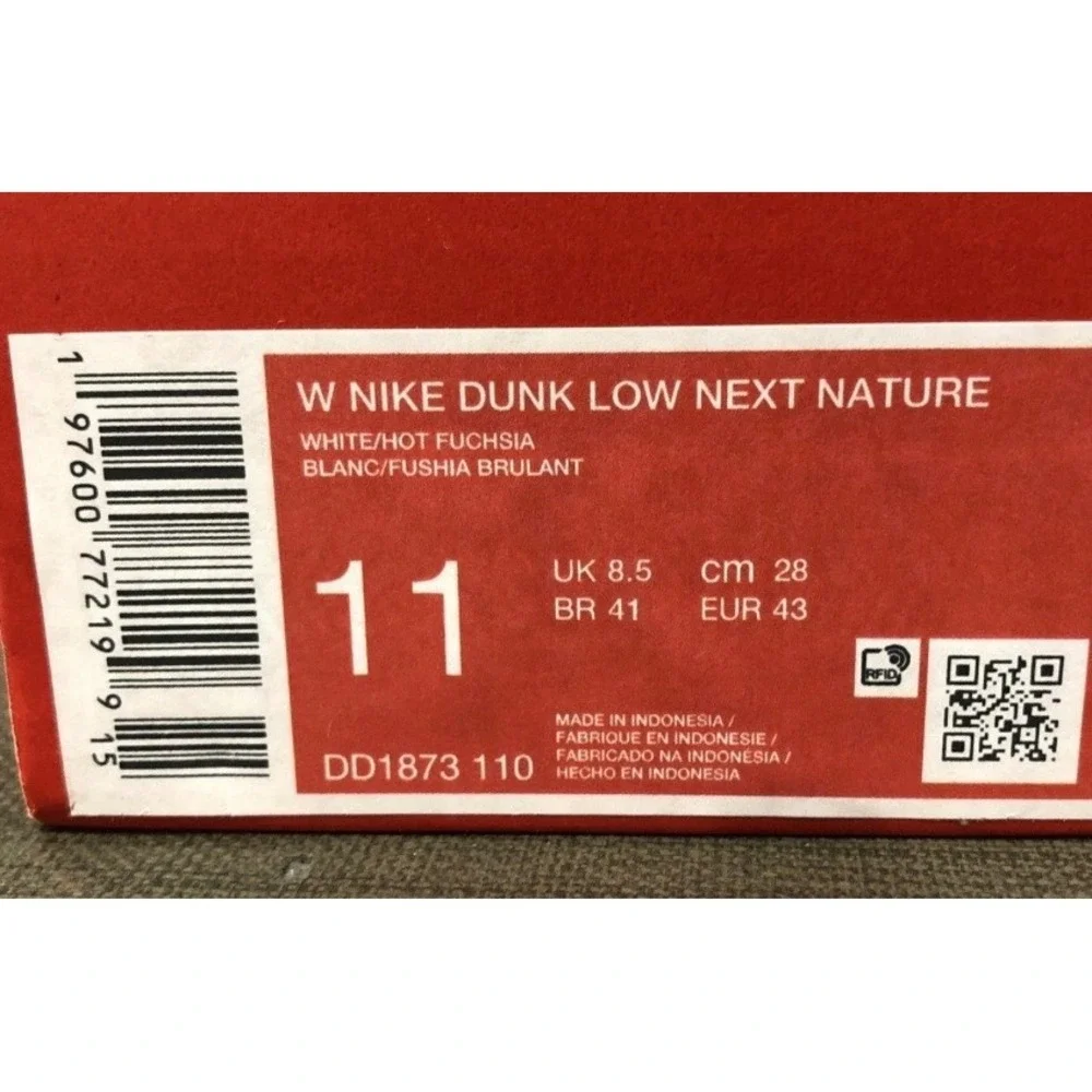 Nike Dunk Low Next Nature White Hot Fuchsia DD1873 110‎ Women's Size 11